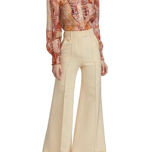 Zimmerman Kaleidoscope Wide Leg Pant NWT size 1. Ivory color - Picture 4 of 5